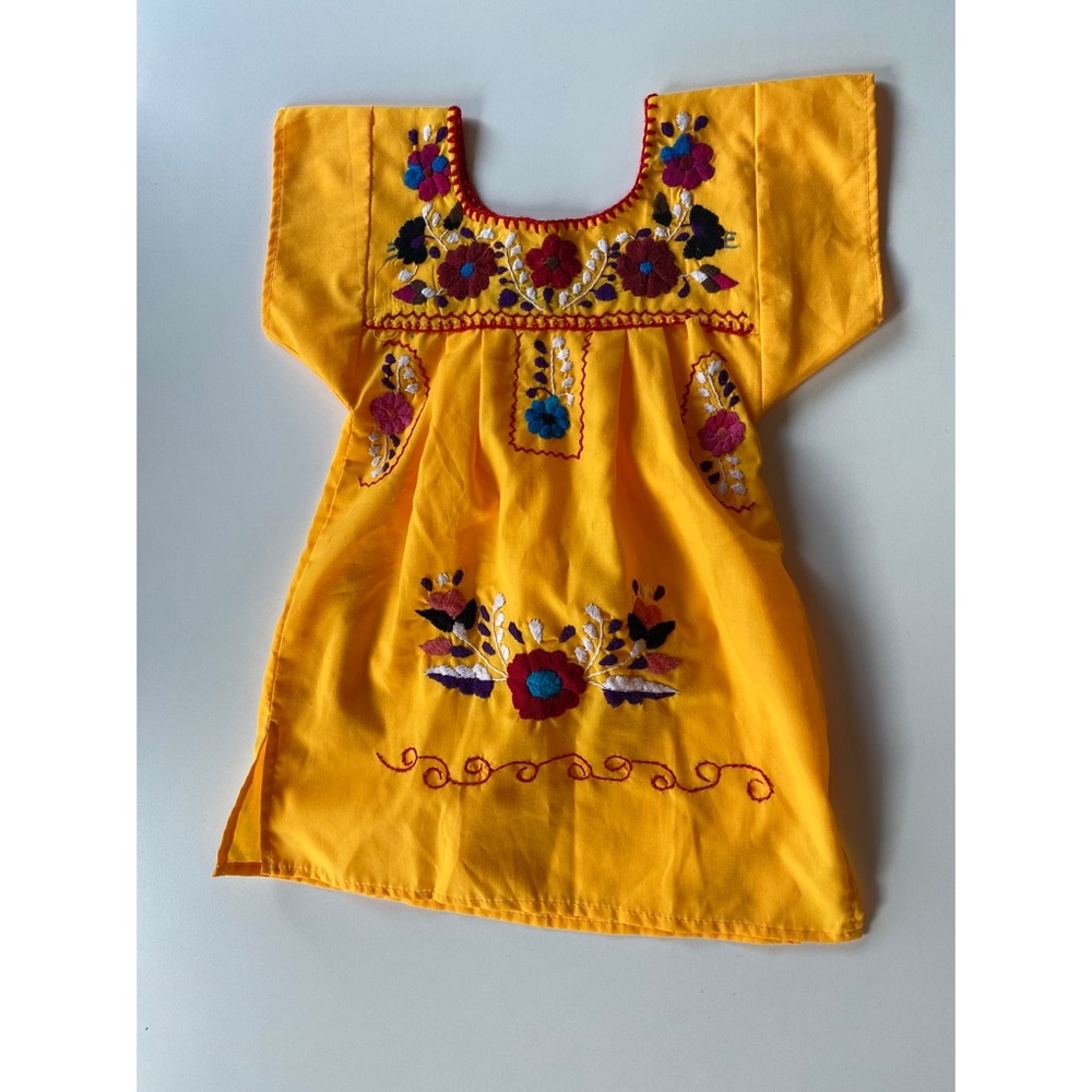 Yellow embroidered dress for baby/toddler